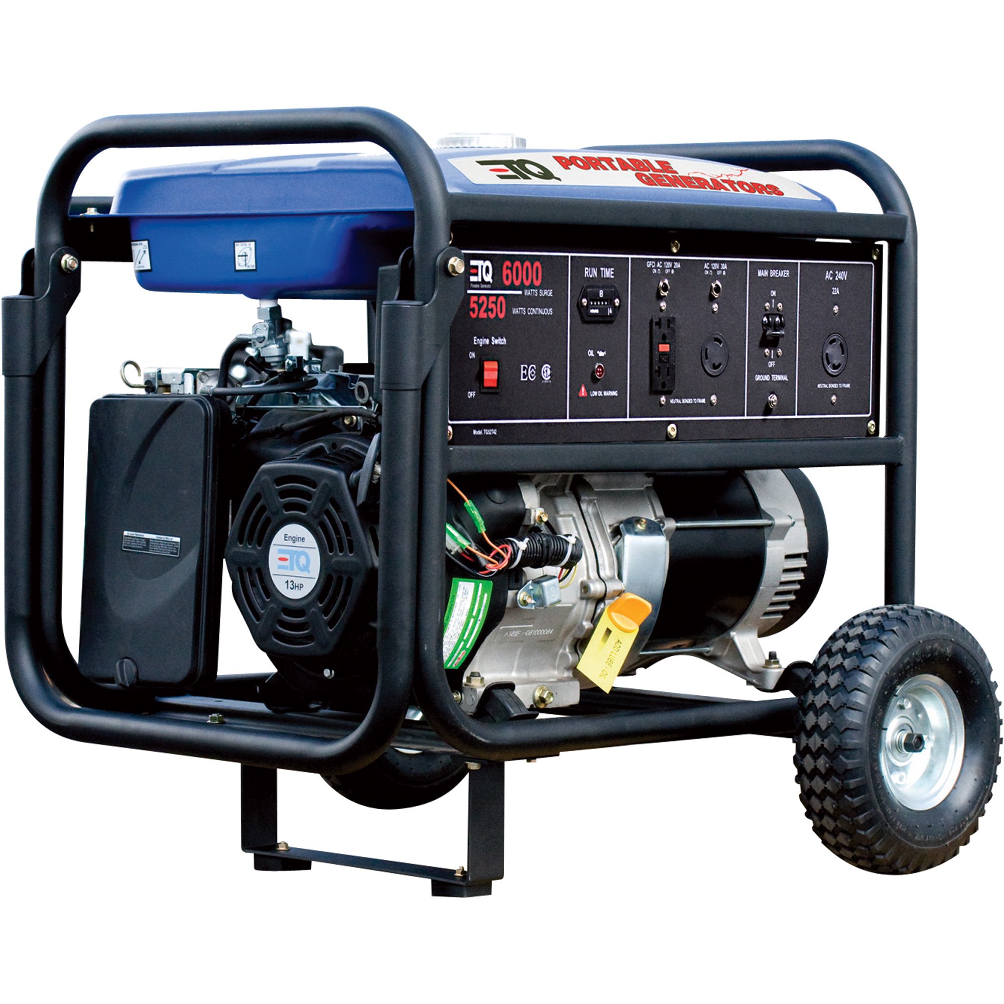 ETQ Portable Generator — 6000 Surge Watts, 5250 Rated Watts, Model# TG52T42